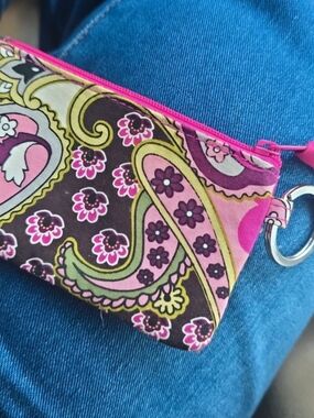 Vera Bradley Pink Paisley Floral Key Pouch